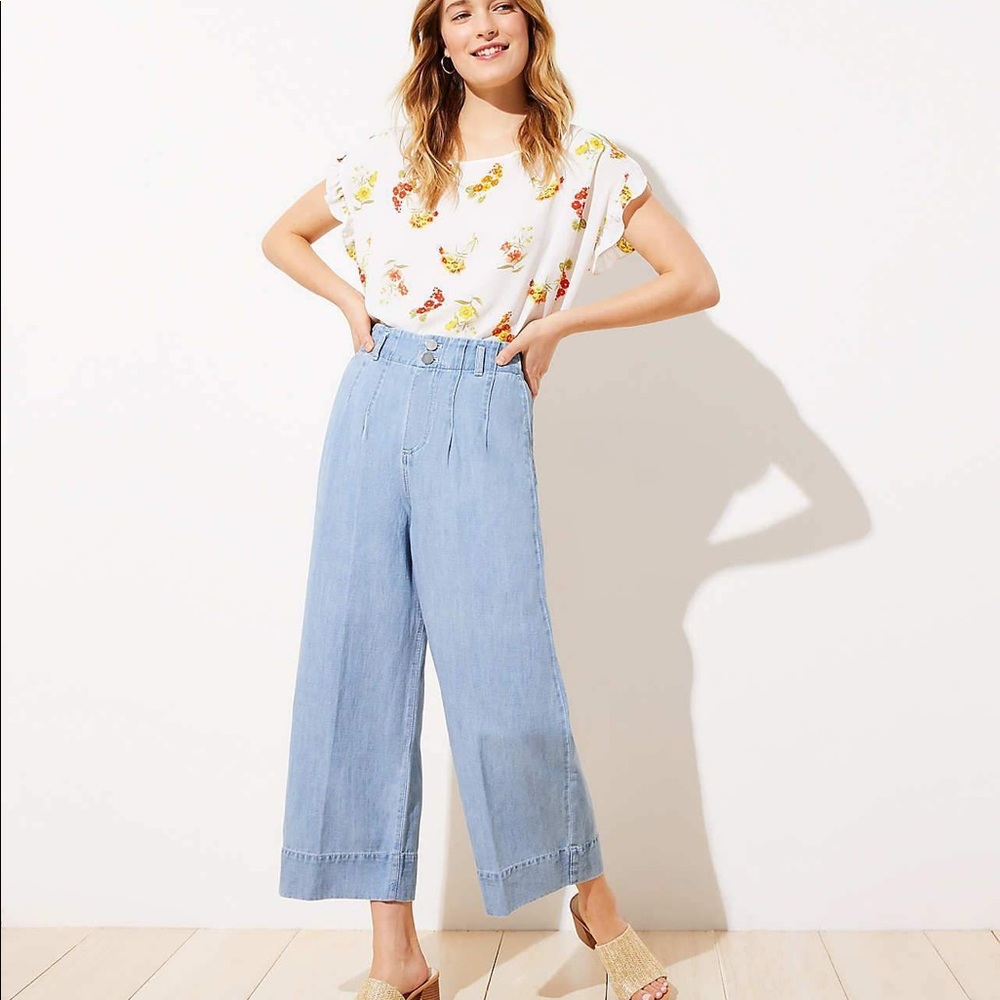 LOFT CROPPED WIDE-LEG JEANS SZ 12/31 NWT